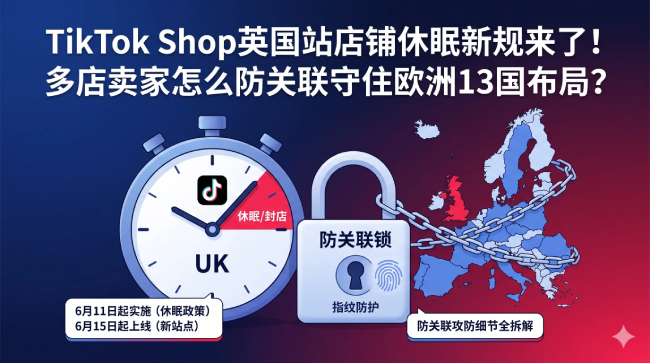 TikTok Shop英国站店铺休眠新规来了！多店卖家怎么防关联守住欧洲13国布局？